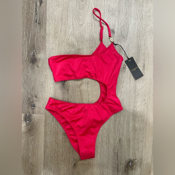 NWT Sommer Swim The Bonita in Magenta One-Piece Cut-Out Swimsuit Revolve - Picture 6 of 11
